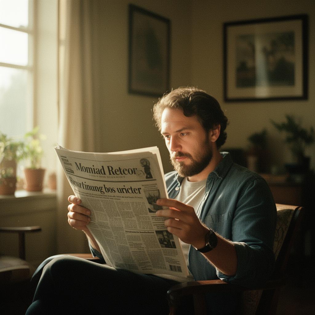 Editorial publisher reading the news